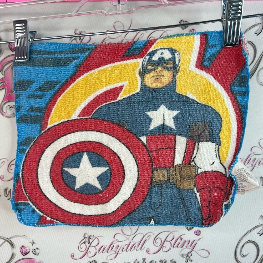 Marvel Avengers Captain America Cosmetic Wash Cloth in Red, Blue, Yellow, White